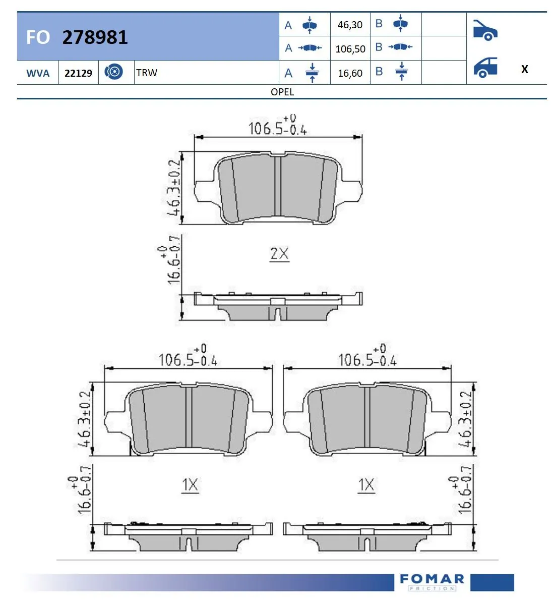 Brake Pad Set, disc brake